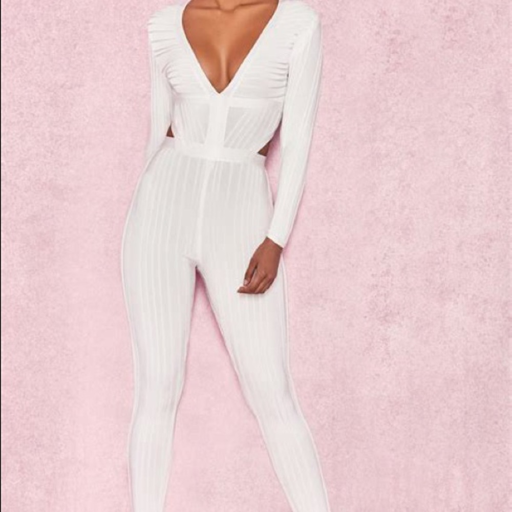 House of CB white bandage jumpsuit Arya